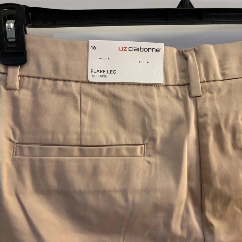 Liz Claiborne Coastal Beige Women's Flare Leg Pants - Size 16